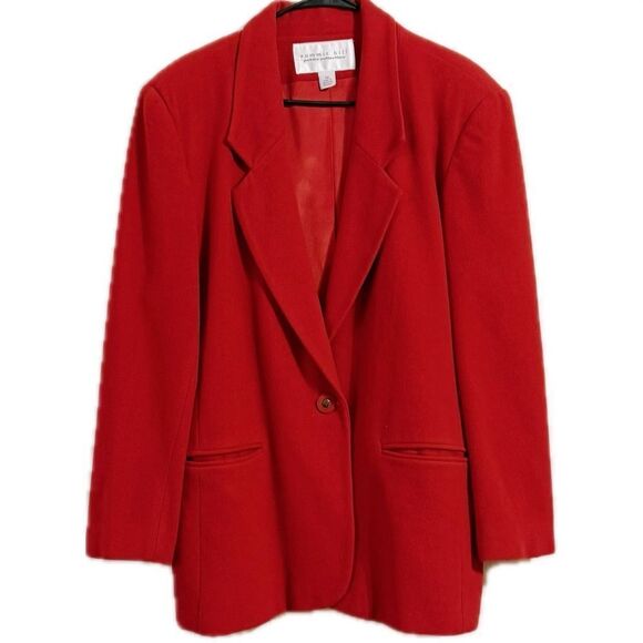 VintageSummit Hill Petite wool cashmere, blend, blazer, and plaid wrap skirt set - Picture 4 of 14